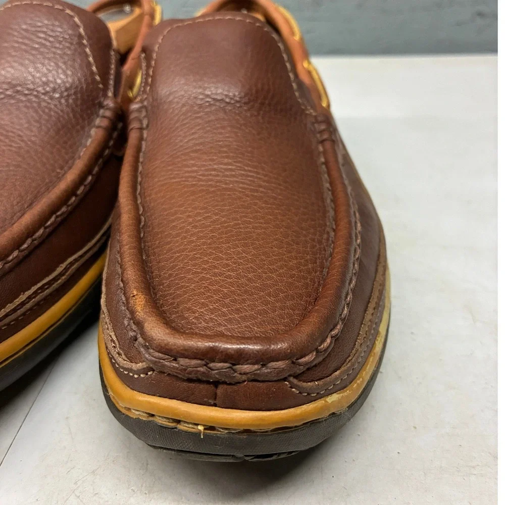 Tommy Bahama Rum Cay Slip On Loafers Mens 9.5 Brown Leather Driving Shoes Mocs